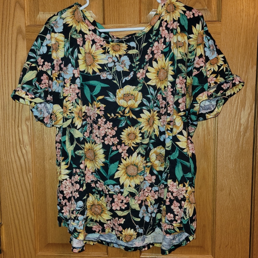 Floral Blue Top